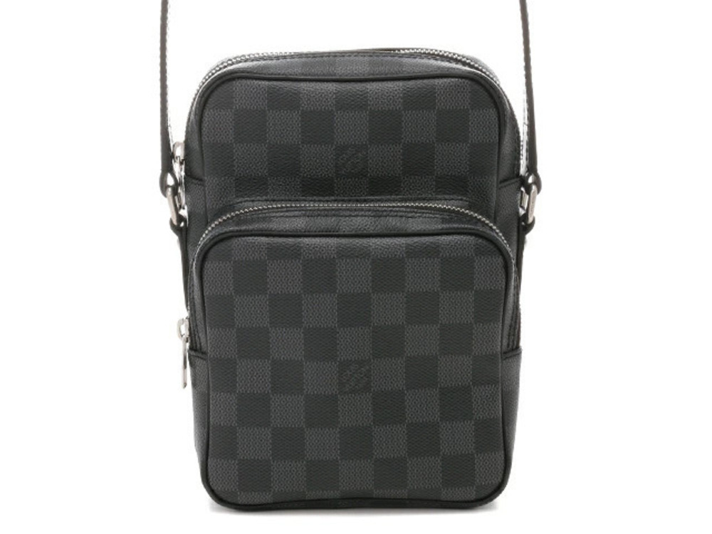 LOUIS VUITTON Rem Shoulder Bag Damier Graphite Black